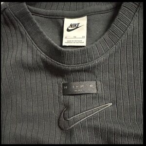 Nike Charcoal Ribbed Knit Top
